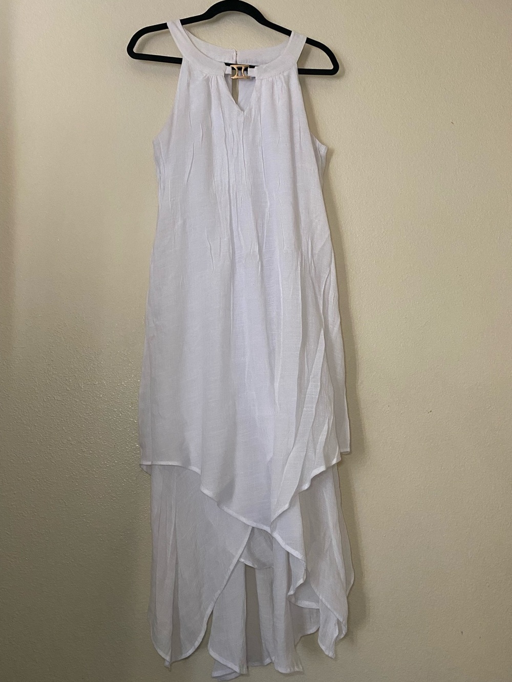 Luxology White High-Low Layered Sleeveless  Dress Size 8